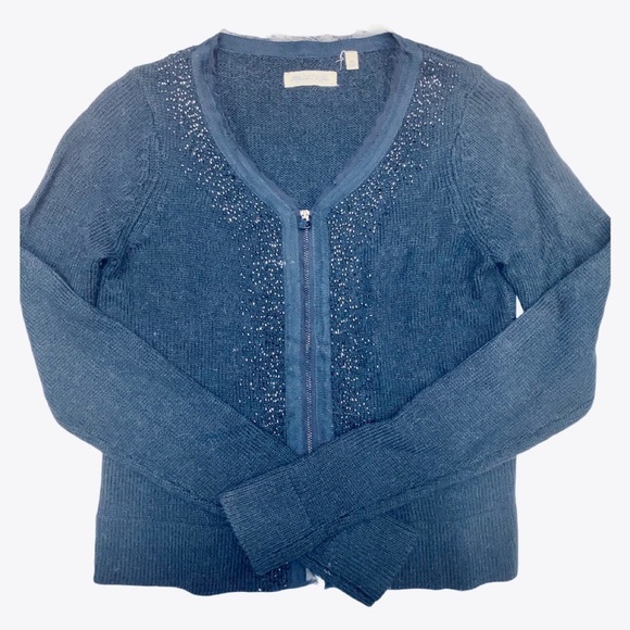 Martin and Osa Zip Up Alpaca Wool Cardigan with Sparkly Trim - Picture 7 of 15